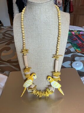 Yellow Parrot Beaded Statement Necklace